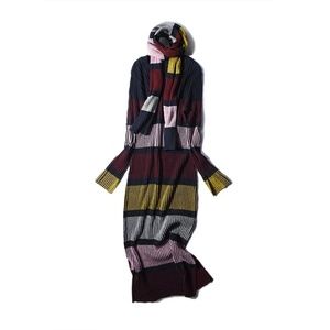 2018 winter New color strip knitted dress